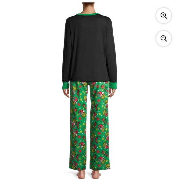 (P1) Dr. Seuss Grinch Women's 2 Piece Christmas Pajamas, Size M, XL - Picture 9 of 11